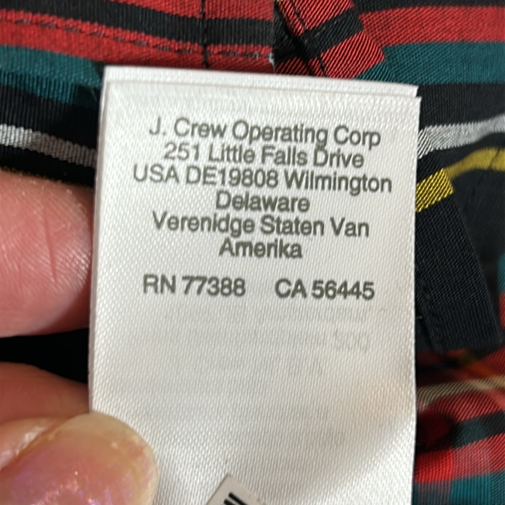 J. Crew Red, Black, Green and Gold Plaid Rhinestone Button-Down Shirt Size XL - Picture 9 of 14